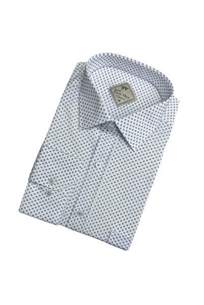 GÖMLEK GALERİSİ Men's Classic Wide Cut Digital Printing Pattern Long Sleeve M...