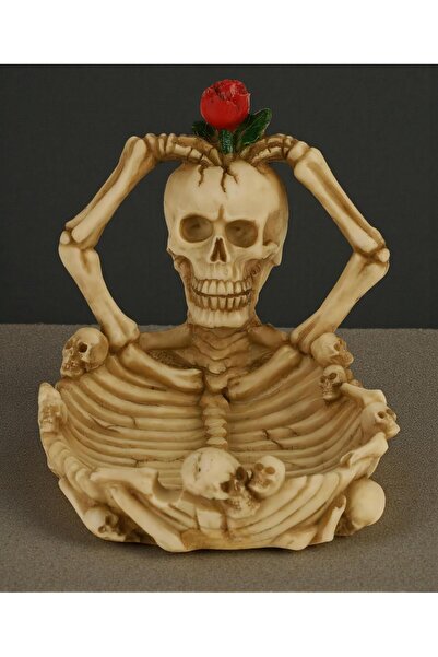 ELSELİFE Gotik Stil Gerçekçi Kurukafa İskelet Küllük Şekerlik Anahtarlık Bozu...