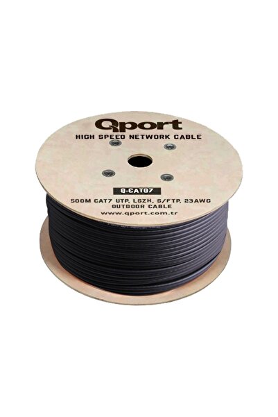 Qport Q-Cato7 500Mt S/Ftp Cat7 Ls0H - Helojen Free Black 24Awg