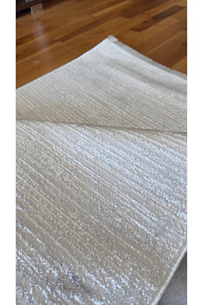 denf home İnce Sık Saten Dokuma Krem Gri Parlak Kaymaz Salon Koridor Oturma O...