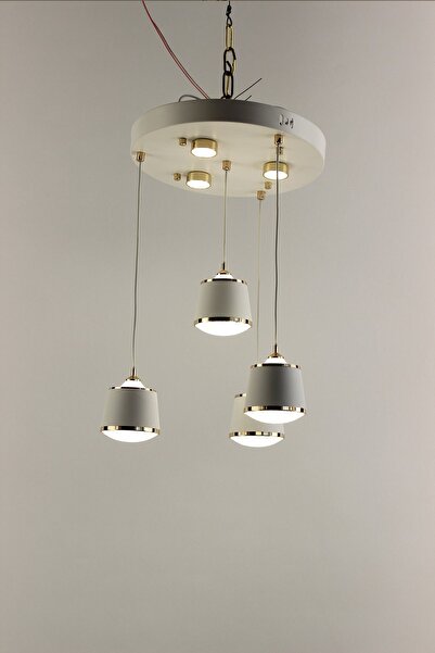 GN GEN AYDINLATMA Premium Gold Detaylı 4 Sarkıtlı Çemberli Serisi 3 Renk Mode...