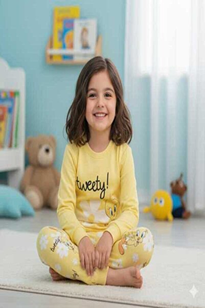 Hümazade طقم ملابس أطفال باللون الأصفر من تويتي للأعمار من 4 إلى 6 سنوات