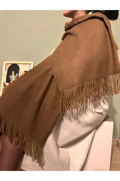 bazin Yumuşak Düz Orijinal Kaşmir Atkı- Kashmir Omuz Şalı 190x65