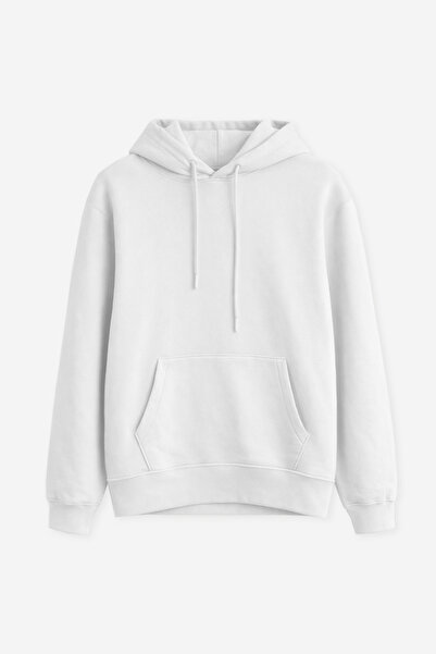 BARRELS AND OIL Men's Kangaroo Pocket Hooded Sweatshirt - White