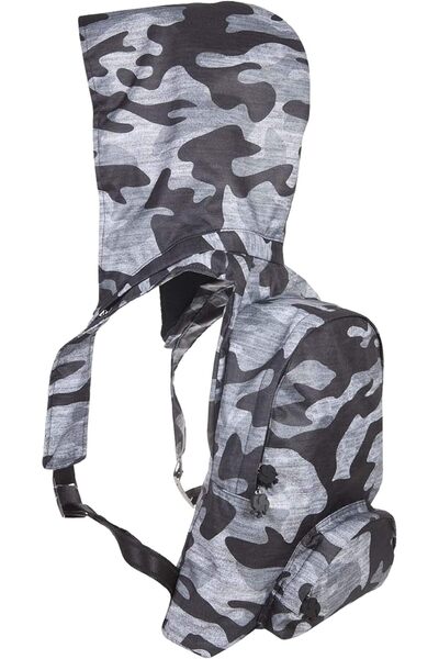 Morikukko Unisex-Adult Hooded Backpack Basic Grey Camouflage