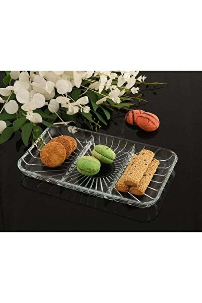 Pasabache Pasabahce Elegant Divided Service Plate 276×162mm – Glass Serving Tray