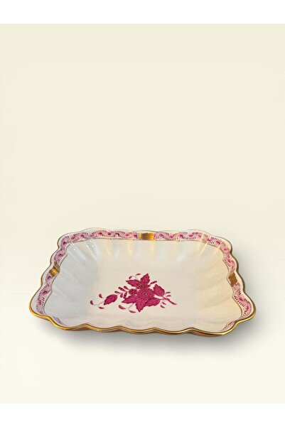 HEREND EL YAPIMI PORSELEN SUNUM TABAĞI | 18x14 CM | EL BOYAMA | KOLEKSİYONLUK