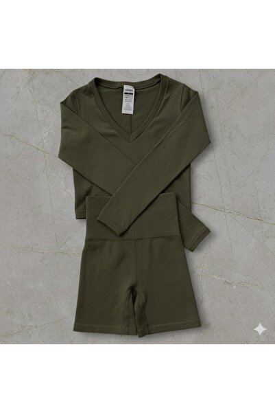 Krm Ambalaj Seamless shorts crop sports set