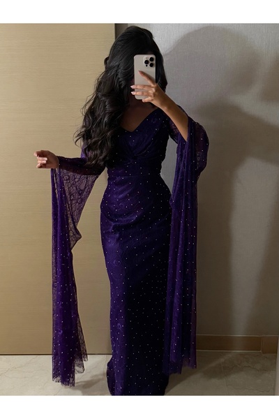 salsa-dresses Soft lace dress with pearl embroidery