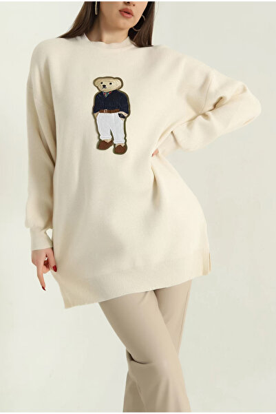 zem moda Nakışlı Kadın Triko Tunik