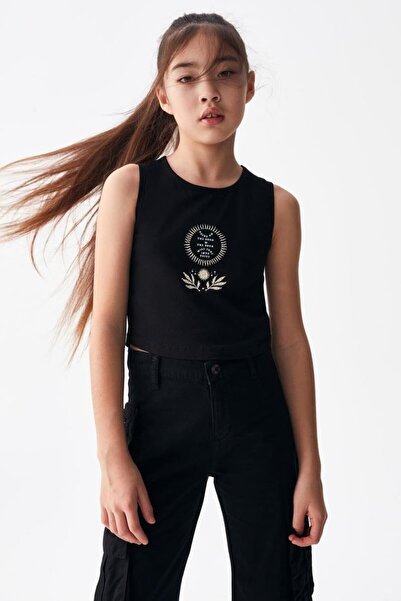 Ugly Duck 08-14 Years Old Girl's Black Color Tuvana Blouse