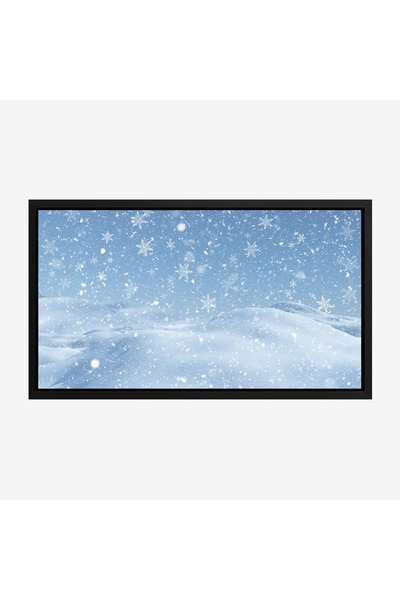 Tajridhome A serene landscape painting featuring light blue falling snow, creating a calm and enchanting atmosphere. (Nature paintings, canvas paintings)