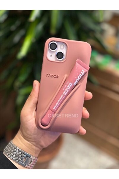 CASETREND iPhone (15) uyumlu Lip Case Ruj Bölmeli Rujlu Kılıf (Salty Tan)