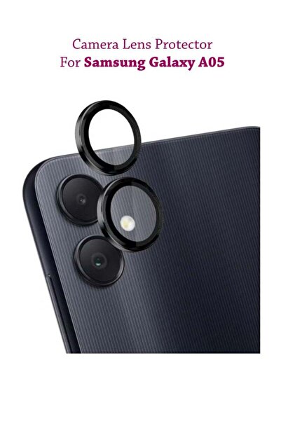 Generic واقي شاشة حلقي لعدسة الكاميرا لهاتف سامسونج جالاكسي A05 - أسود
