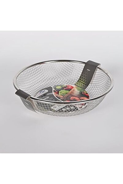 Generic Round stainless steel strainer, 24 cm diameter, with a stable, non-sl...