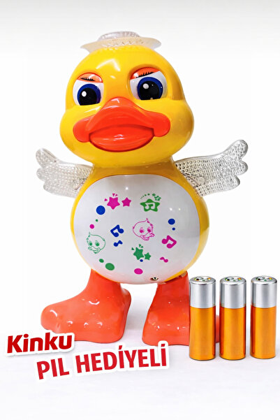 KİNKU Dans Eden Ördek Pilli Sesli Işıklı Sevimli Ördek Bebek Oyuncak Pil Hedi...