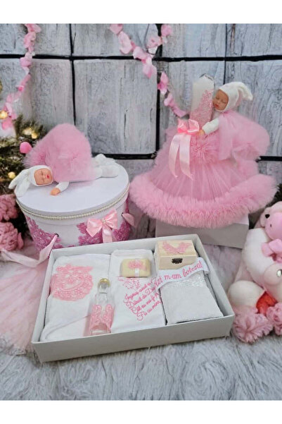 OBSIDION Set botez PRINCESS - cutie trusou lumanare - roz