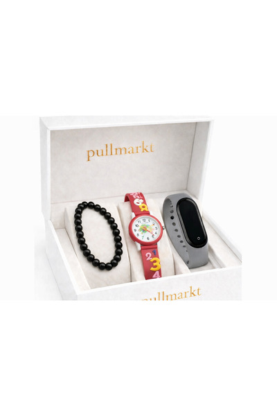 pullmarkt 3lü Set - 1 Adet Dokunmatik Saat + 1 Adet Analog Saat + 1 Adet bile...