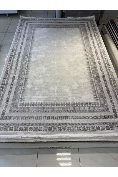 LUXESS HALI Kelebek Halı MK510 Gri Antrasit Krem Yün Akrilik Üst Kalite Çerçe...