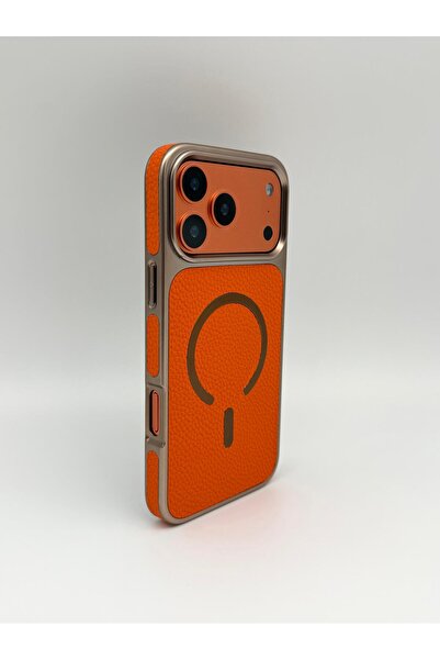 GENERAL Luxury Vegan Leather MagSafe Case - Electroplated Metal Frame &Lens Protection for iPhone 17 Pro Max