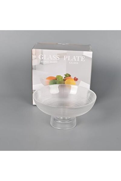 Generic Glass Serving Plate with Stable Base 19 cm