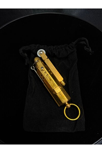 PROMISE Pirinç Renk Metal Benzinli Çakmak – Hediyelik Klasik, Güçlü ve Şık Ta...