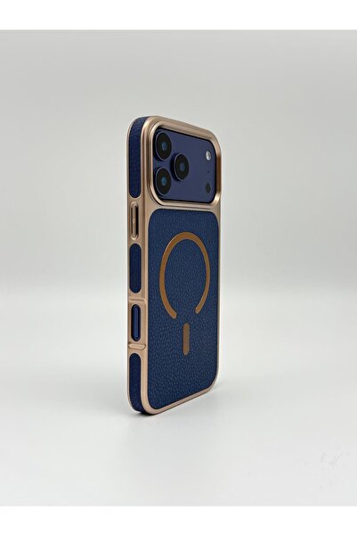 GENERAL Luxury Vegan Leather MagSafe Case - Electroplated Metal Frame &Lens Protection for iPhone 17 Pro Max