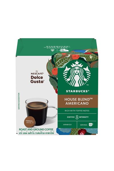 NESCAFÉ Starbucks House Blend capsule coffee in a box for Dolce Gusto machines, medium roast, 12 capsules