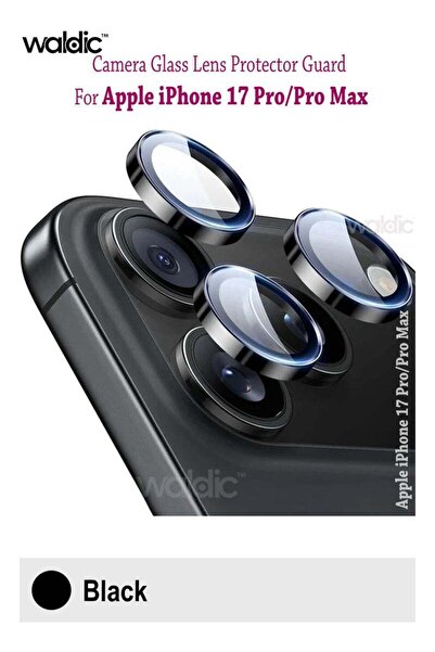 Generic واقي شاشة عدسة الكاميرا لهاتف آيفون 17 برو/برو ماكس من آبل - أسود