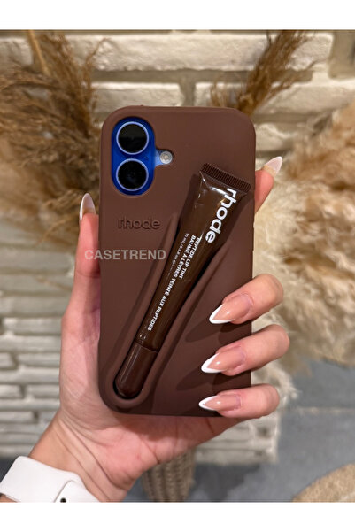 CASETREND iPhone (16) uyumlu Lip Case Ruj Bölmeli Rujlu Kılıf (Espresso)