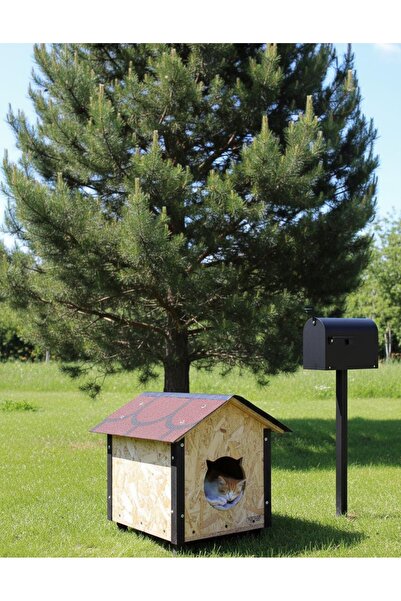 MSAY Kedi Evi Şıngıl Kaplamalı Dış Mekana Uygun Su Geçirmez Demonte