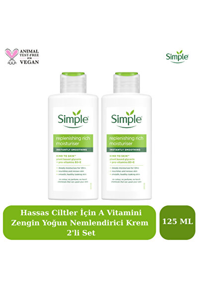 Simple Hassas Ciltler İçin A Vitamini Zengin Yoğun Nemlendirici Krem 125 ML 2...