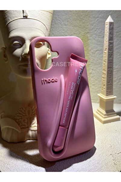 CASETREND iPhone (16 Plus) uyumlu Lip Case Ruj Bölmeli Rujlu Kılıf (Ribbon)