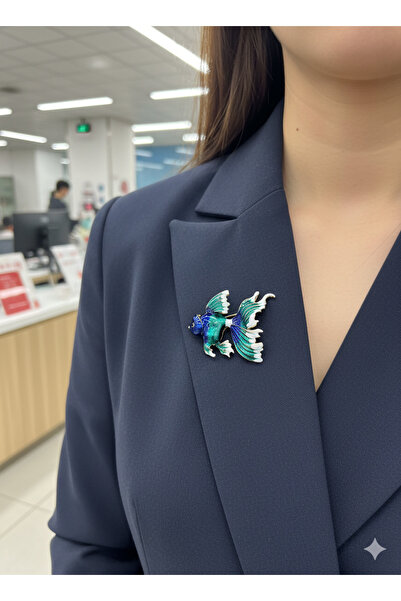 Hayalperest boncuk Yeşil Kurbağa İşlemeli Tasarım Detaylı Figürlü Kadın Broş ...