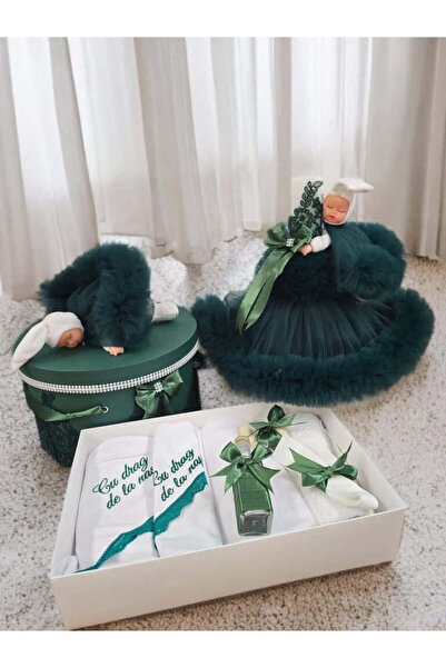 OBSIDION Set botez PRINCESS - cutie trusou lumanare - verde