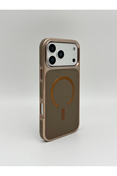 GENERAL Luxury Vegan Leather MagSafe Case - Electroplated Metal Frame &Lens Protection for iPhone 17 Pro Max