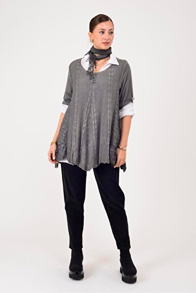 Marjinal Kadın Dantel Detaylı Fularlı Üçlü Takım