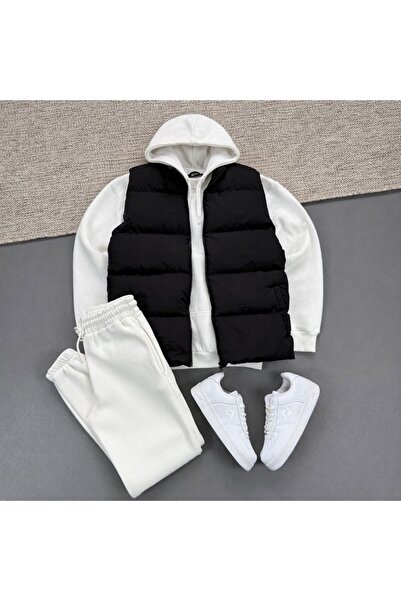 KONSEPT35 Men's 3 Thread Ka Hooded E Set of Vest Set Combination