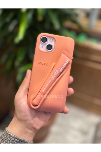CASETREND iPhone (13/14) uyumlu Lip Case Ruj Bölmeli Rujlu Kılıf (Peach Pit)