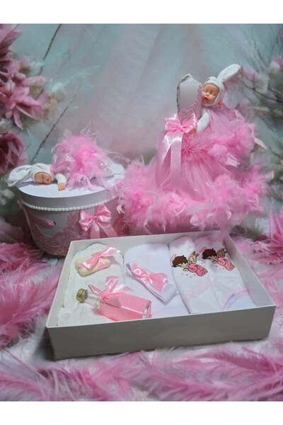 OBSIDION Σετ βάπτισης Άγγελος - κουτί κεριού - ροζ