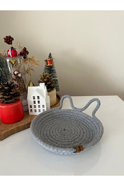 NCDSGN El Yapımı Gri Kedili Takı ve Obje Tabağı,Takı Toka Minimal Sepet,Akses...