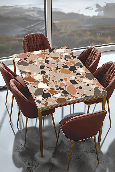 Rabadon Terrazzo Mosaic Pattern Adhesive Table Covering Foil - Waterproof Fur...