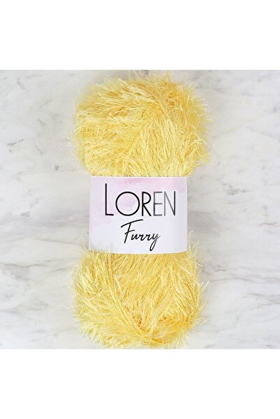 ElyxStore Furry Soft Textured Hand Knitting Yarn - Yellow - 100g - Rf048