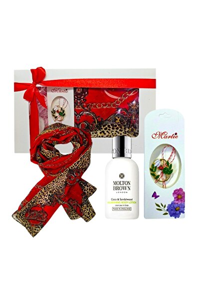 OEM Σετ κασκόλ Veloria, λοσιόν σώματος 30 ml, καρφίτσα martisor