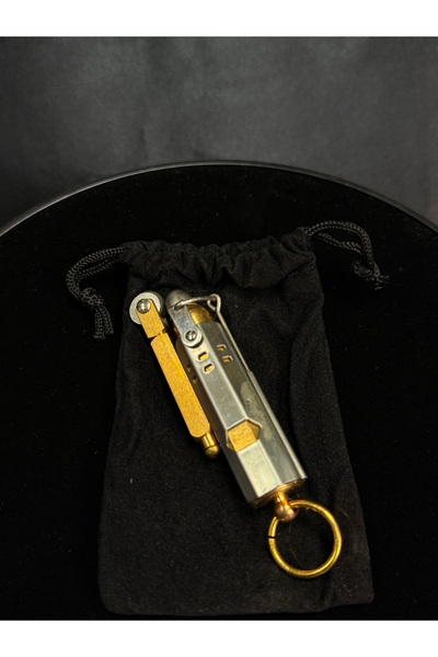 PROMISE Pirinç Renk Metal Benzinli Çakmak – Hediyelik Klasik, Güçlü ve Şık Ta...