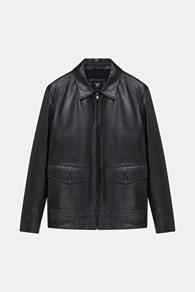 W Collection SİYAH FERMUARLI DERİ CEKET