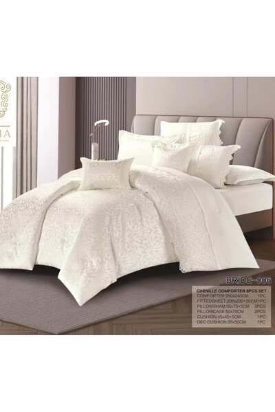 alzawia Bridal bedspread set, 8 pieces, summer bag, full filling, Chanel fabric with microfiber