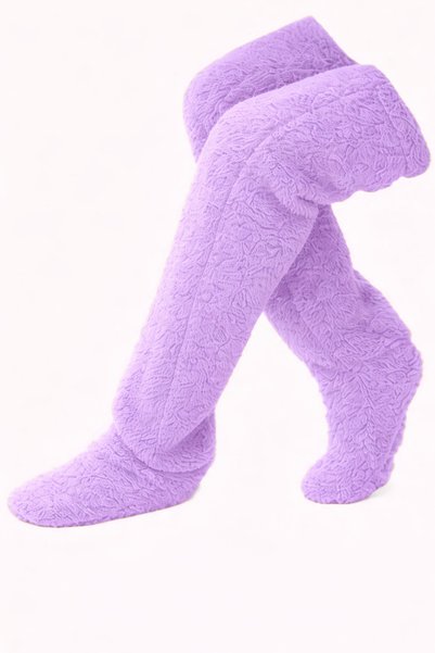 ribac Wellsoft Plush Over-The-Knee Home Socks |   Double-Sided Ultra Soft Sleep & Slippers Socks