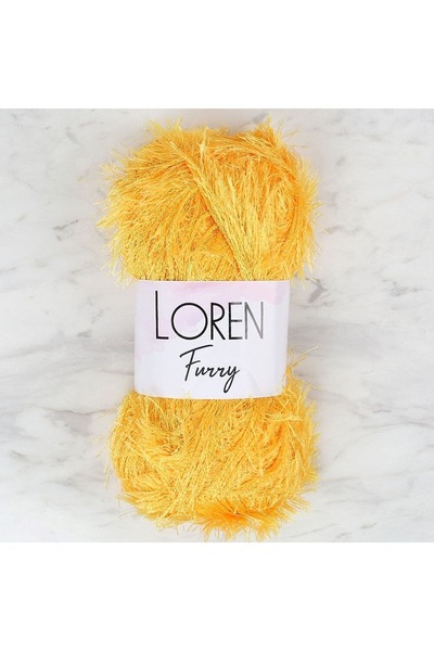 ElyxStore Furry Soft Textured Hand Knitting Yarn - Mustard Yellow - 100g - Rf075