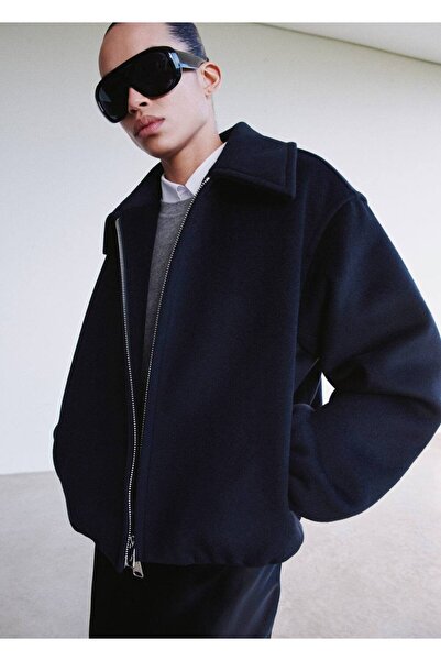 MANGO Woman Gömlek yakalı yün ceket